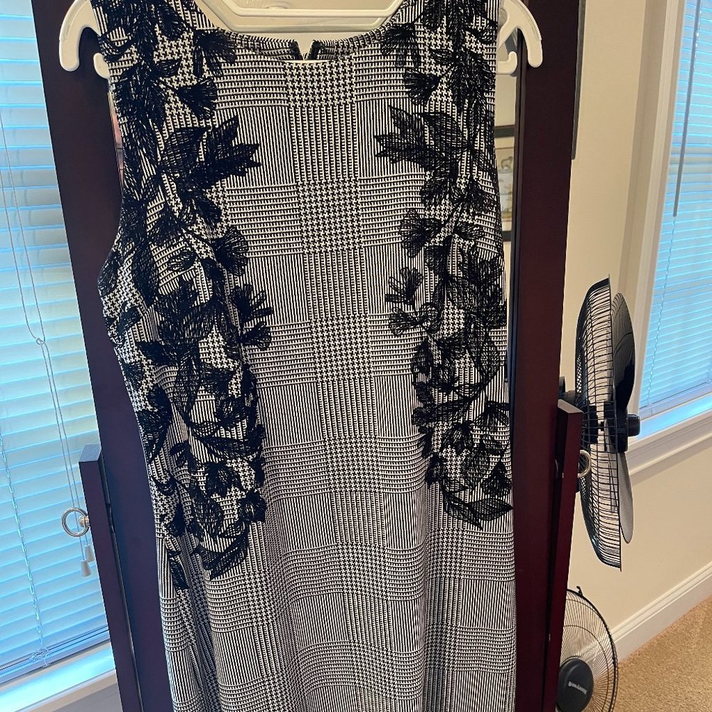 Black shift with flowers